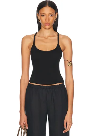 ENZA COSTA Cotton Rib U Tank Top in - . Size L (also in XS).