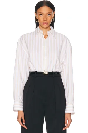 Saint Laurent Button Up Top in - Beige. Size 34 (also in 36, 38, 40).