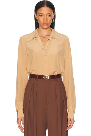 Saint Laurent Button Up Top in - Beige. Size 36 (also in 38, 40).