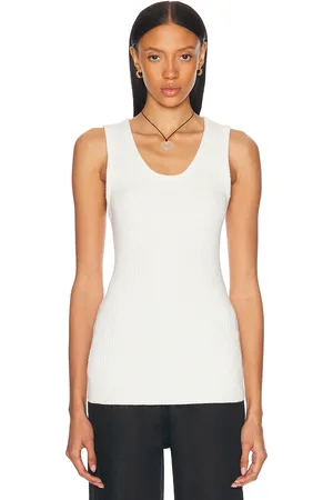 ENZA COSTA Boucle Knit Tunic Top in - White. Size L (also in M, S, XL, XS).