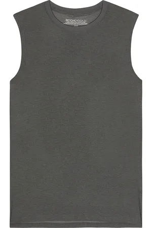 Beyond Yoga Featherweight Freeflo Muscle Tank in - Charcoal. Size L (also in S, M, XL/1X).
