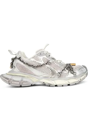 Balenciaga 3Xl Chain Sneakers in Eggshell Silver & Gold - White. Size 41 (also in 43, 44).