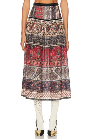 VALENTINO Voyage Imaginaire Skirt in - Red,Navy. Size 36 (also in 38, 40).