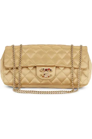 CHANEL Limited Edition Satin East West Flap Bag in - Metallic . Size all.
