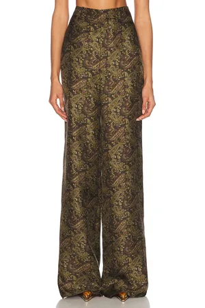 Saint Laurent Wide Leg Pant in - Olive. Size 34 (also in 36).