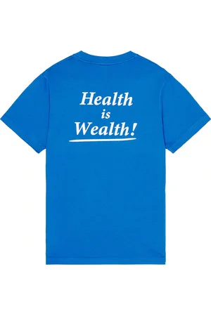 Sporty & Rich Health Is Wealth T-Shirt in - Blue. Size L (also in M).