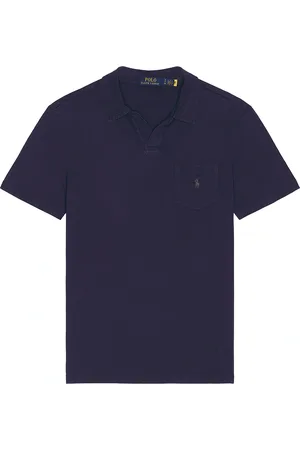 Ralph Lauren Short Sleeve Johnny Collar Polo in - Navy. Size L (also in S, M, XL/1X).