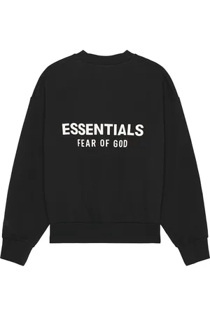 FEAR OF GOD Classic Fit Fleece Crew Neck Sweatshirt in - Black. Size L (also in XS, S, M, XL, XXL).