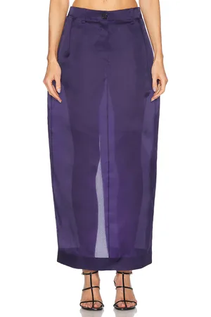 Khaite Lucian Organza Skirt in - Purple. Size 0 (also in 2, 4, 6, 8).