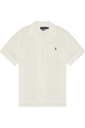 Ralph Lauren Linen Andy Camp Sport Shirt in - White. Size L (also in S, M, XL/1X).