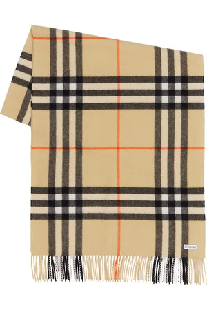 Burberry Giant Check Cashmere Scarf in - Brown. Size all.