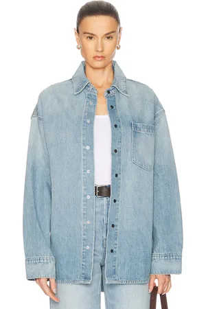 GRLFRND Donna Shirt in - Blue. Size M/L (also in XS/S).