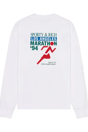 Sporty & Rich LA Marathon Longsleeve Tee in - . Size L (also in M, S, XL/1X).