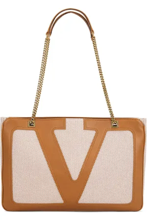 VALENTINO GARAVANI Viva Superstar Medium Tote Bag in Naturale Tobacco & Spice - Beige. Size all.