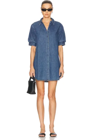 Frame The Play Dress in - Blue. Size L (also in XS, S, M, XL).