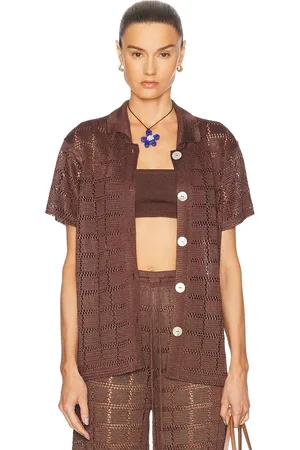 Calle Del Mar Short Sleeve Patchwork Shirt in - . Size M (also in S).