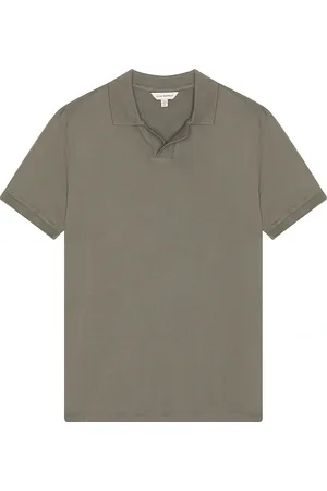 CLUB MONACO Johnny Collar Polo in - Charcoal. Size L (also in M, S, XL/1X).