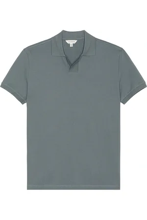 CLUB MONACO Johnny Collar Polo in - Slate. Size L (also in M, S, XL/1X).