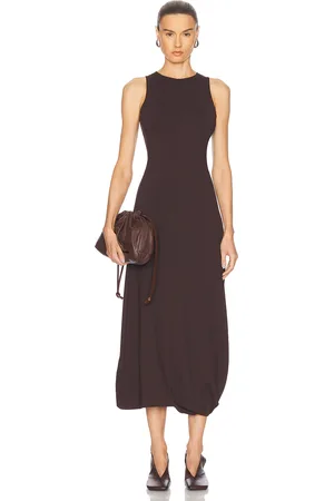 LEMAIRE Twisted Hem Dress in - Burgundy. Size L (also in S).