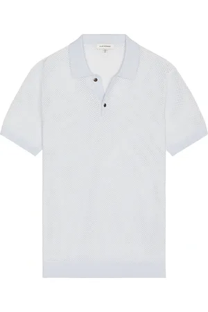 CLUB MONACO Textured Sweater Polo in - Baby Blue. Size L (also in M, S, XL/1X).