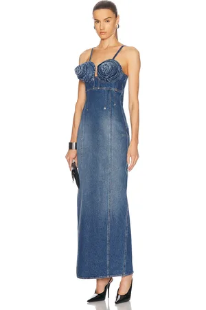 Jean Paul Gaultier Conic Cups Long Denim Dress in - Blue. Size 34 (also in 36, 40).