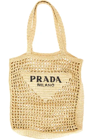Prada Raffia Tote Bag in - . Size all.