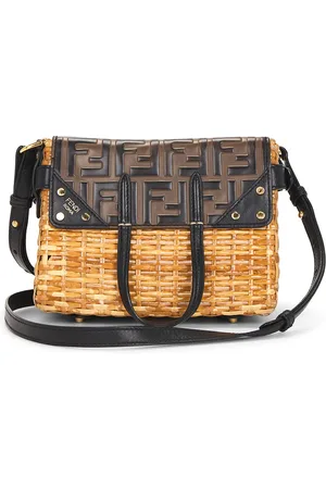 Fendi Wicker FF Mini Flip Shoulder Bag in - . Size all.