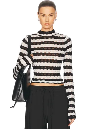 Dagmar Lace Knit Top in - Black. Size L (also in XS, S, M).