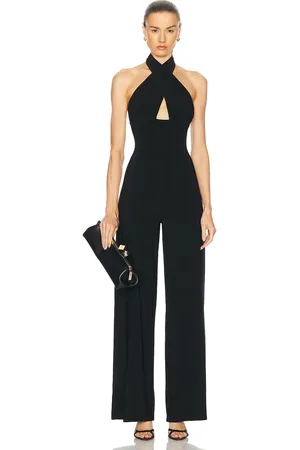 Norma Kamali Cross Halter Straight Leg Jumpsuit in - . Size L (also in XS, S, M, XL).