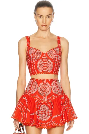 CHARO RUIZ IBIZA Goldie Top in - Red. Size L (also in XS, S, M).
