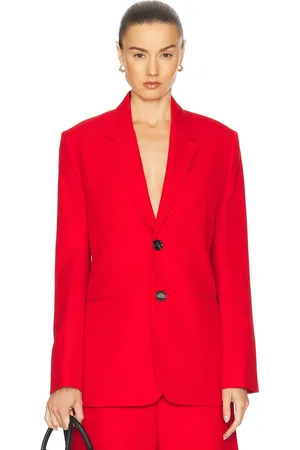 Ami Semi Lined Blazer in - Red. Size 34 (also in 36, 38, 40).