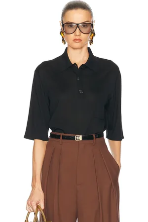 Saint Laurent Short Sleeve Polo Top in - Black. Size L (also in S, M, XS, XL).