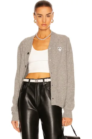 Comme des Garçons White Heart Cardigan in - Grey. Size L (also in S, M, XL).