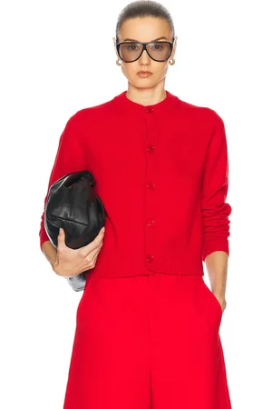Ami Crewneck Cardigan in - Red. Size L (also in XS, S, M).