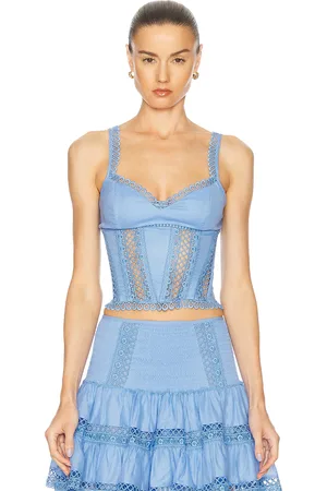 CHARO RUIZ IBIZA Poppy Top in - Blue. Size M (also in XS, S).