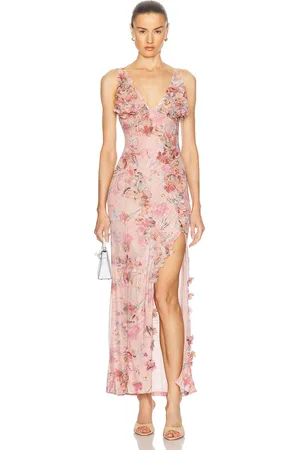 PATBO Lily Flower Gown in - Peach. Size L (also in M).