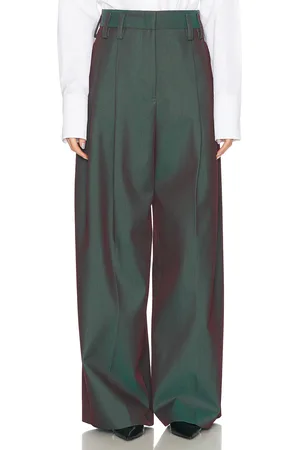 Jil Sander Wide Leg Trouser in - Green,Plum. Size 36 (also in 38, 40).