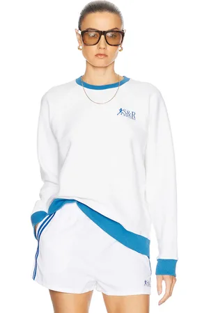 Sporty & Rich Runner Soft Crewneck Sweatshirt in - . Size L (also in XS, S, M, XL).