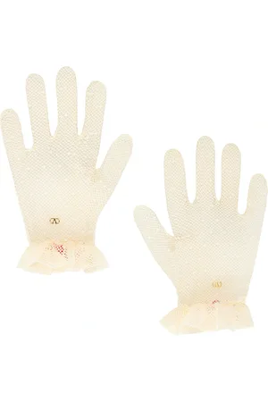 VALENTINO GARAVANI V Logo Signature Gloves in - White. Size 6.5 (also in ).