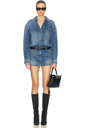 Alexander Wang Mini Shirt Dress in - Denim-Medium. Size 2 (also in 4).