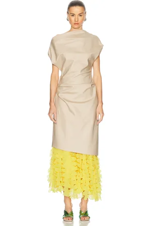 BRANDON MAXWELL The Lainey Dress in - Taupe. Size 4 (also in 6).