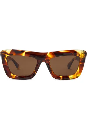 Bottega Veneta Scoop Rectangular Sunglasses in - Brown. Size all.