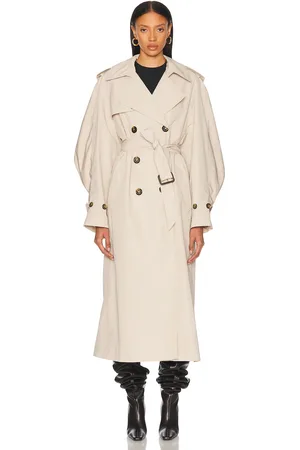 ALEXANDRE VAUTHIER Taffeta Trench Coat in - Neutral. Size 34 (also in 36, 38, 40, 42, 44).