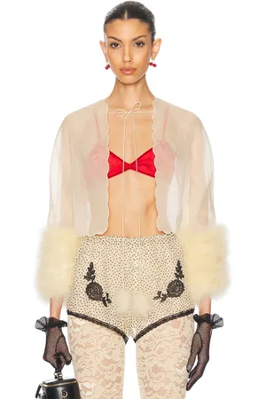 VALENTINO Bolero Solid Jacket in - Cream. Size 38 (also in ).