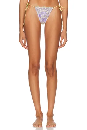 Bananhot Nina Bikini Bottom in - Lavender,Yellow. Size L (also in M, S, XS).