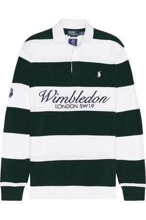 Ralph Lauren Wimbledon Terry Graphic Rugby Shirt in - Green,White. Size L (also in M, S, XL/1X).