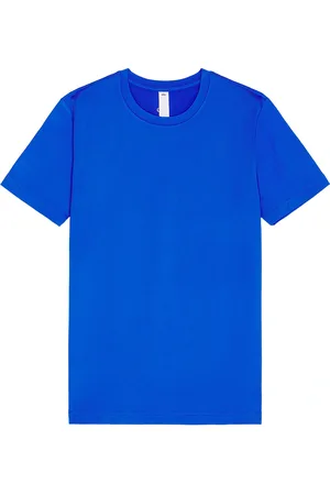 alo Conquer Reform Crewneck Short Sleeve Shirt in - Blue. Size L (also in M, S, XL/1X).