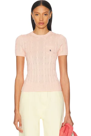 Ralph Lauren Short Sleeve Sweater in - Blush. Size L (also in M, XL, XS).