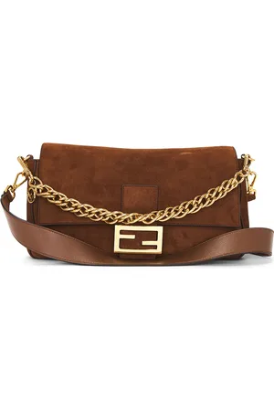 Fendi Suede Baguette Shoulder Bag in - . Size all.