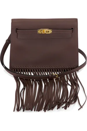 Hermès Swift Danse Fringe Kelly Shoulder Bag in - Chocolate. Size all.
